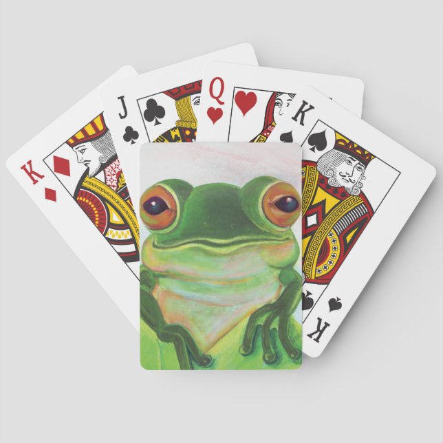 Grönt Frog Relaxing i dammen Casinokort (Baksidan)