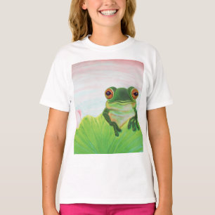Grönt Frog Relaxing i dammen T Shirt
