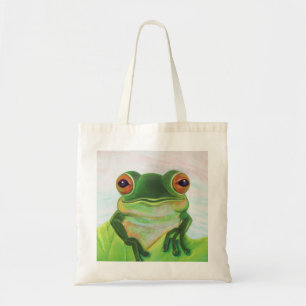Grönt Frog Relaxing i dammen Tygkasse