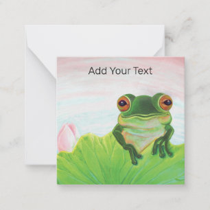 Grönt Frog Relaxing Personlig Anteckningskort
