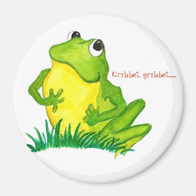 Grönt Frog Round Magnet (Framsidan)
