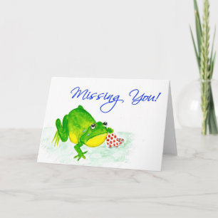 Grönt Frog "Saknar dig!" Kort