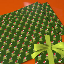 Grönt Frog Santa Hat Tecknad Novelty jul