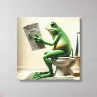 Grönt Frog Sitta på en toalett