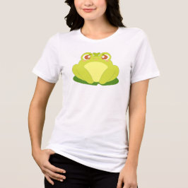 Grönt Frog Sitta vid Löv T Shirt