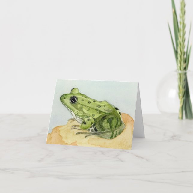 Grönt Frog Tack Kort (Framsida)