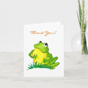 Grönt Frog 'Tack!' Notecard Tack Kort