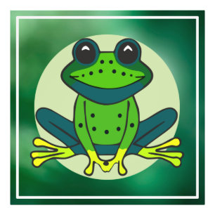 Grönt Frog Tecknad Fototryck