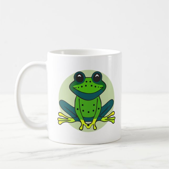 Grönt Frog Tecknad Kaffemugg (Vänster)