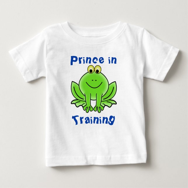 Grönt Frog Tecknad "Prince in Training" T Shirt (Framsida)