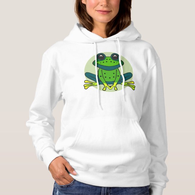 Grönt Frog Tecknad T Shirt (Framsida)