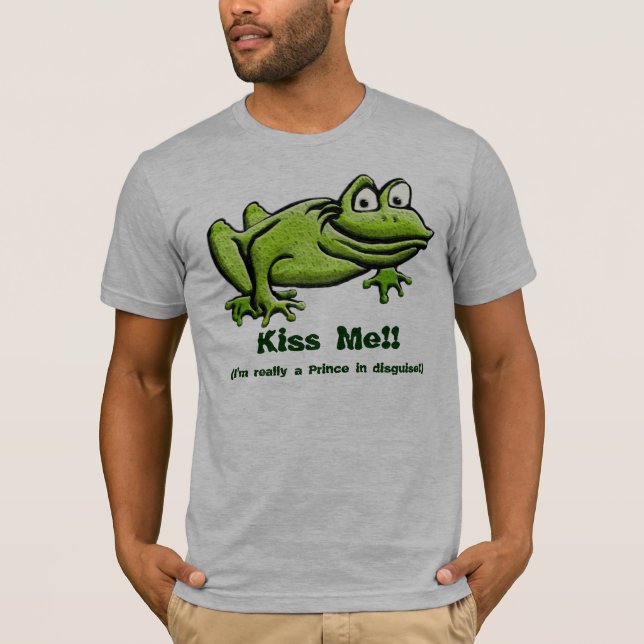 Grönt Frog Tecknad White T-Shirt (Framsida)