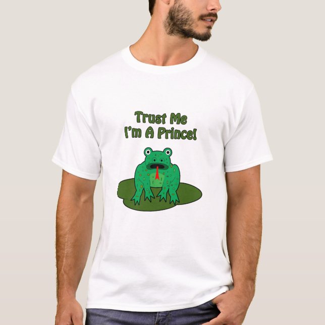 Grönt Frog, tro mig, jag är prins! T-shirt (Framsida)