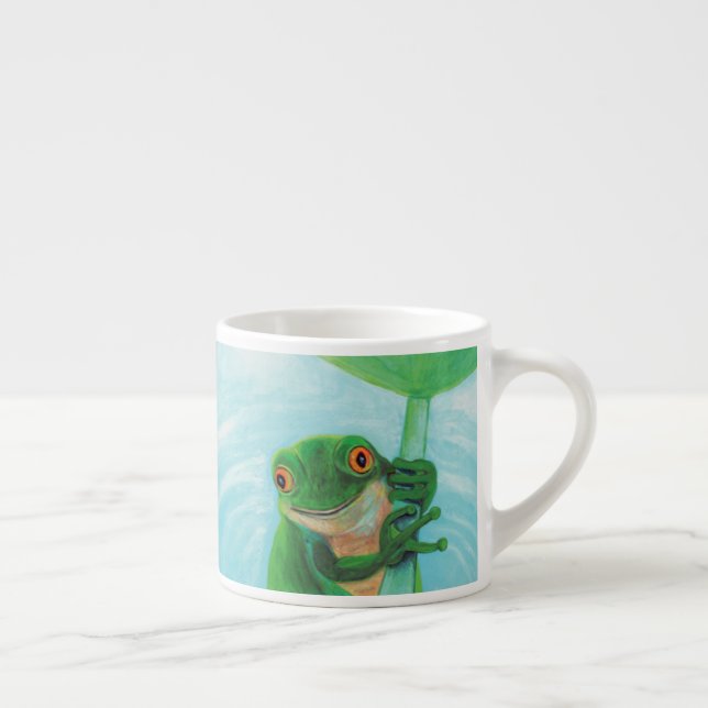 Grönt Frog under Lily Pad Espressomugg (Höger)