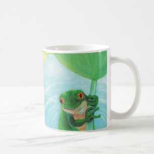 Grönt Frog under Lily Pad Kaffemugg