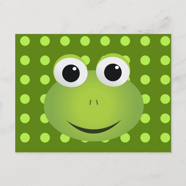 Grönt Frog vykort (Framsida)