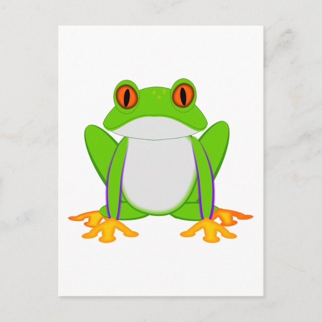 Grönt Frog Vykort (Framsida)