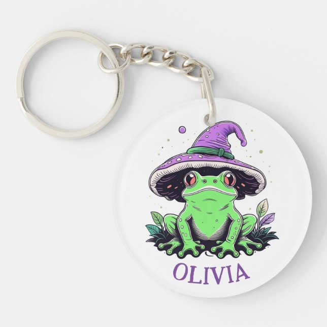 Grönt Frog Wear Lila Witch Hat (Framsidan)
