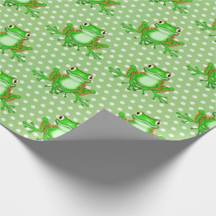 Grönt Frogs på Polka dots Presentpapper