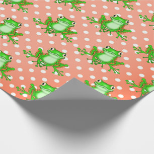 Grönt Frogs på Polka dots Presentpapper