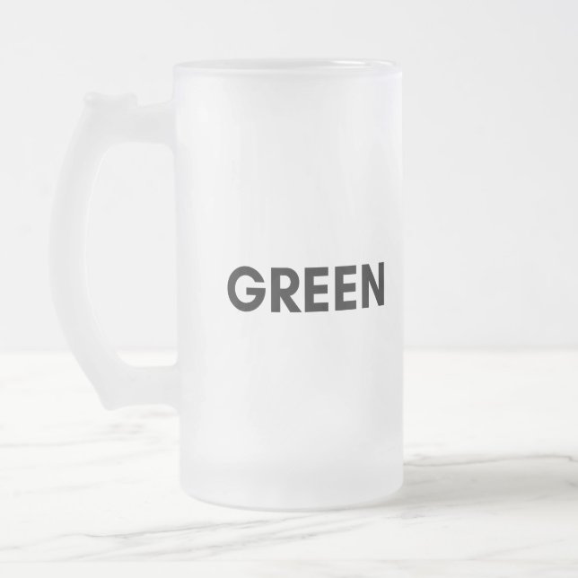 grönt frostat ölglas (Vänster)