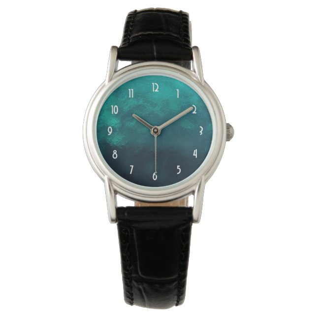 Grönt Frosted Glass Struktur Armbandsur (Framsida)