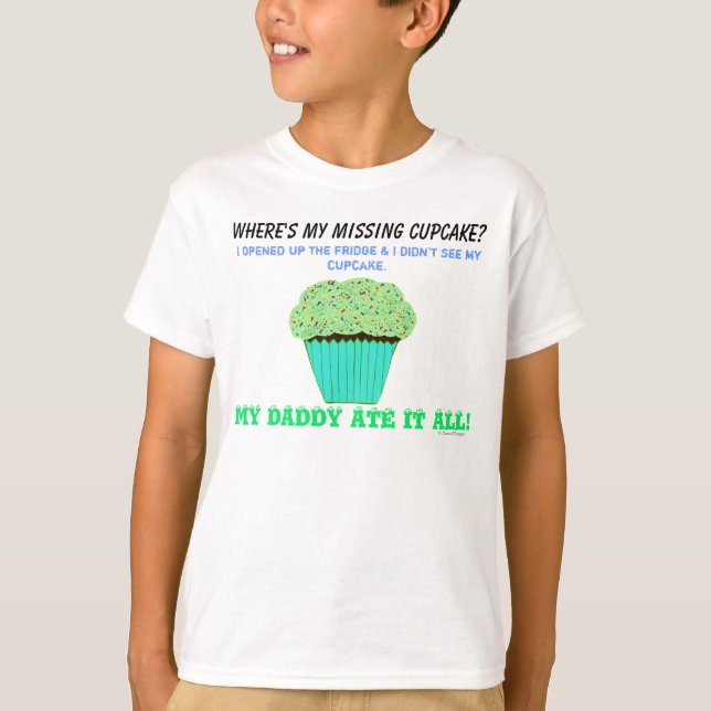 Grönt Frosting Cupkaka Kids Humor T Shirt (Framsida)