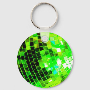 Grönt Funky Disco Boll Nyckelring
