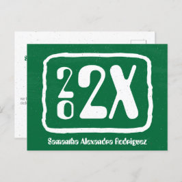 Grönt Funky klass År Studenten-vykort Vykort