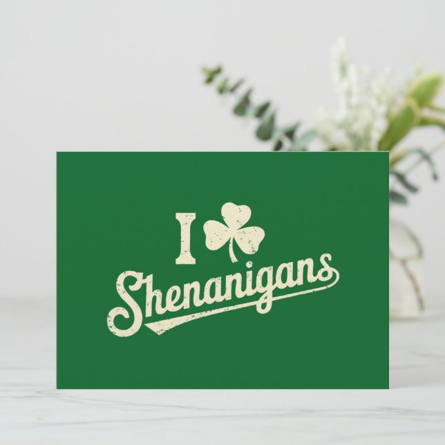 Grönt Funny Irish Pattys Shamrock Saint patrick Inbjudningar (Stående Fram)