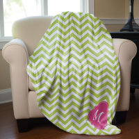 Grönt & Fuschia Zigzag Mönster Monogram