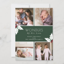 Grönt fyra fotojul Holly