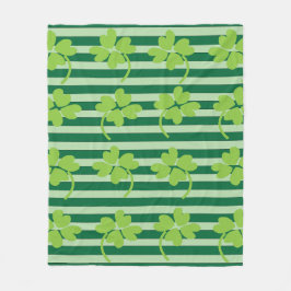 Grönt Fyrklöver Shamrock St patricks day Fleecefilt