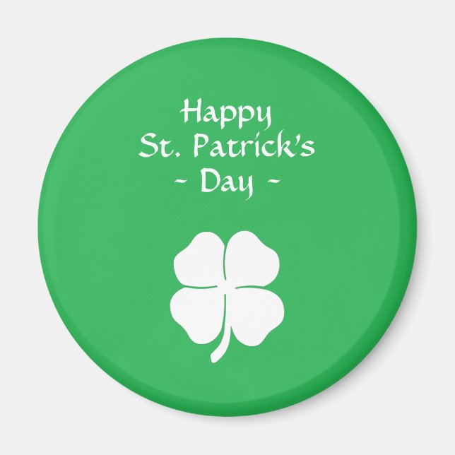 Grönt Fyrklövra Lycklig St patricks day Magnet (Framsidan)