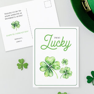 Grönt Fyrklövra Tur Lycklig St patricks day Helg Vykort