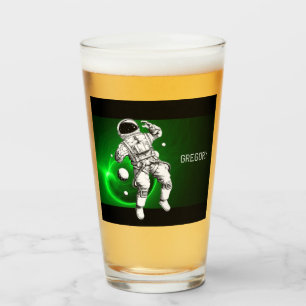 Grönt Galaxy Astronaut Personlig Glaskopp