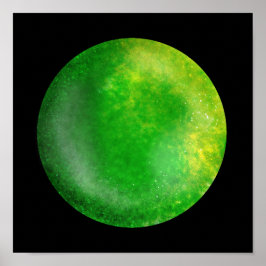 Grönt Galaxy Orb - Emerald Marble Print Poster