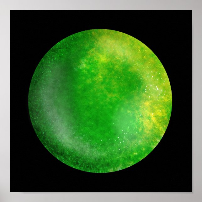 Grönt Galaxy Orb - Emerald Marble Print Poster (Framsidan)