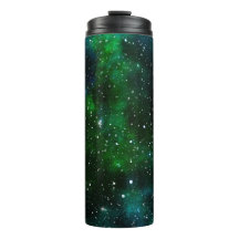 Grönt Galaxy Starry Night Thermal Tumbler
