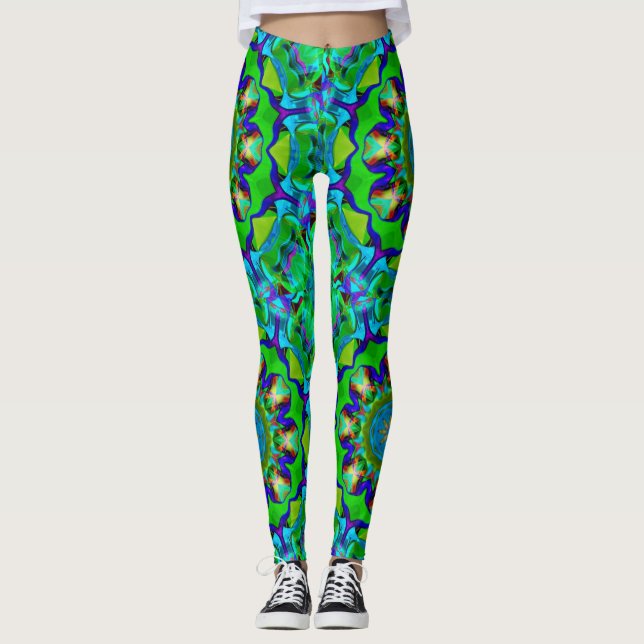 Grönt Galenhetare Leggings (Framsida)