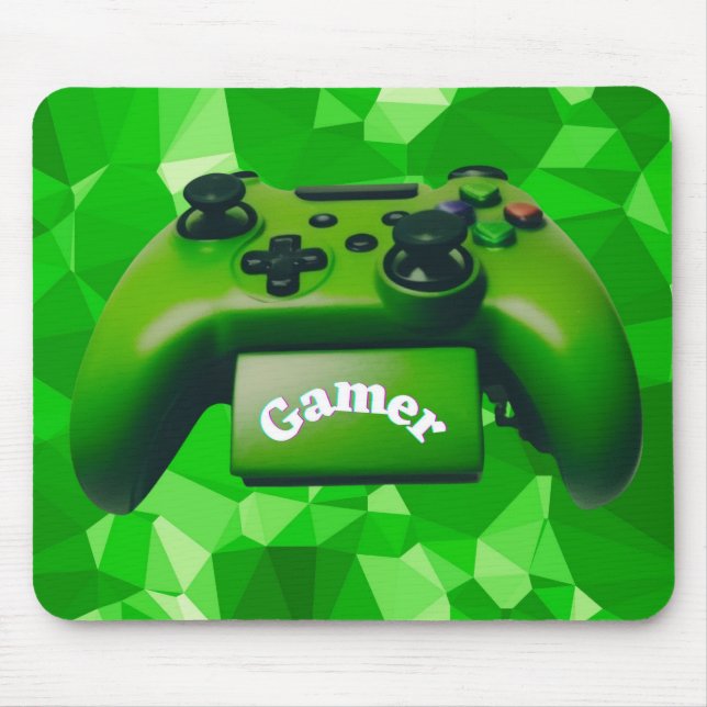 Grönt Game Controller AI Art Design Mousepad Musmatta (Framsidan)