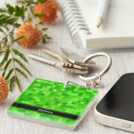 Grönt Gamer Pixels Acrylic Keychain