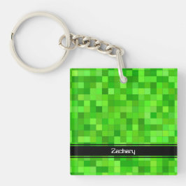 Grönt Gamer Pixels Acrylic Keychain