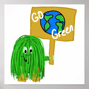 Grönt går det gröna planet poster