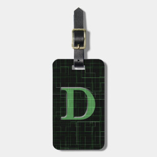 Grönt går runt för motivbagage för abstrakt "D" Bagagebricka