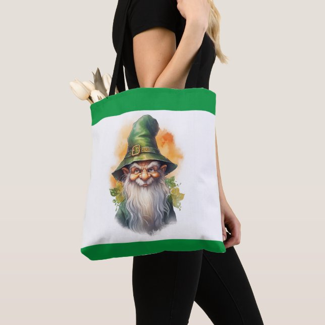 Grönt Garden Gnome 3 Tygkasse (Närbild)
