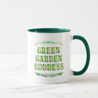 Grönt Garden Goddes som säger kaffe Mugg