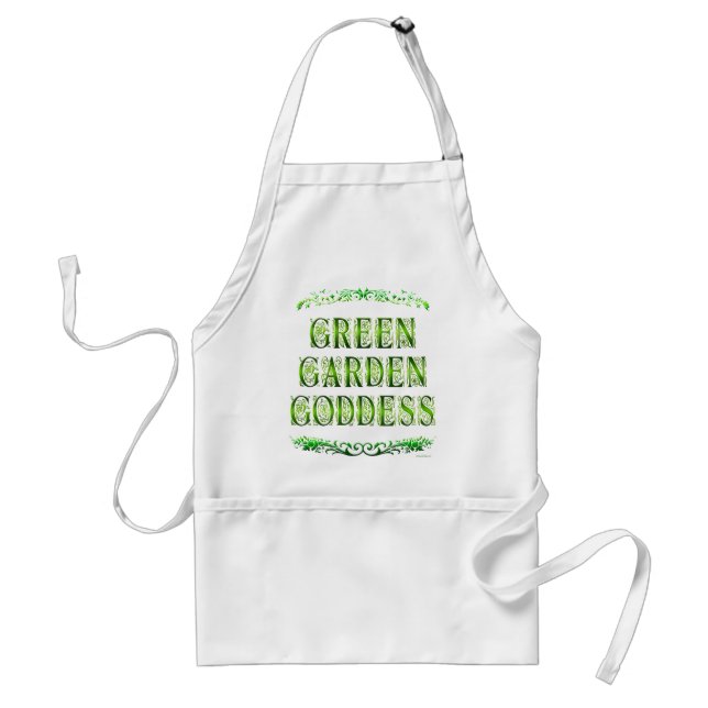 Grönt Garden Goddess Say Apron Förkläde (Framsidan)