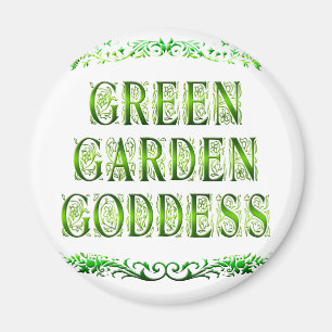 Grönt Garden Goddess Say Magnet