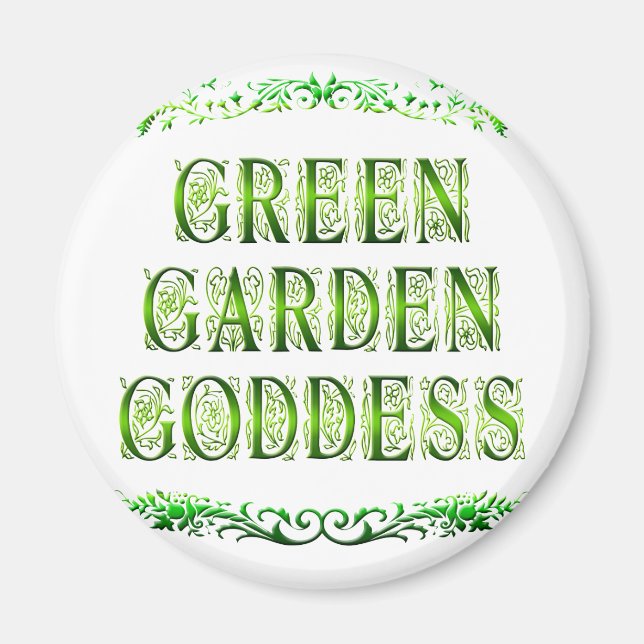 Grönt Garden Goddess Say Magnet (Framsidan)